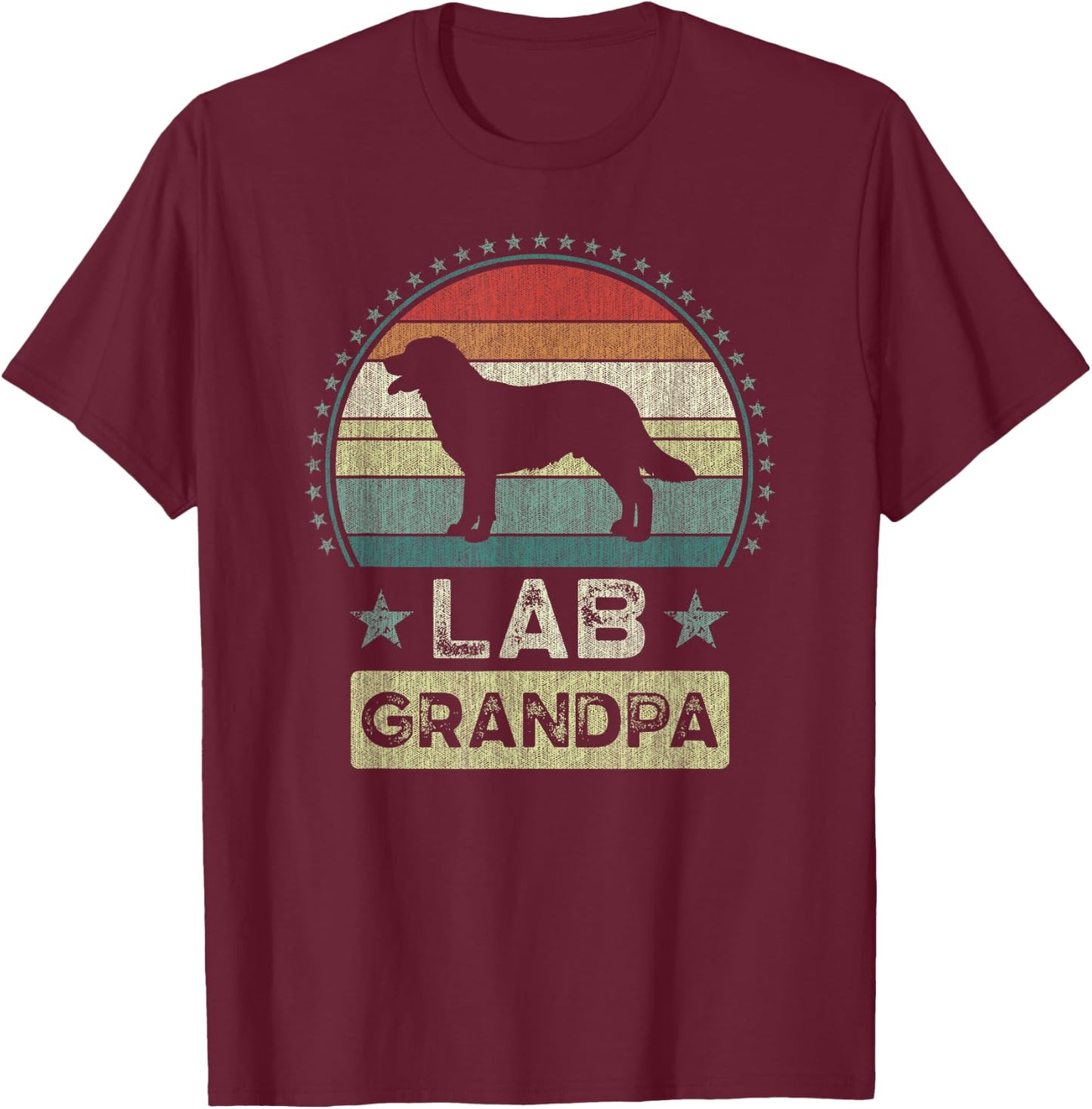 Lab Grandpa, Father's Day, Labrador Grandfather T-Shirt - T-Shirt | Maroon
