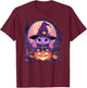 Halloween Cute Bunny Rabbit Witch Hat Jack o Lantern Graphic T-Shirt - T-Shirt | Maroon