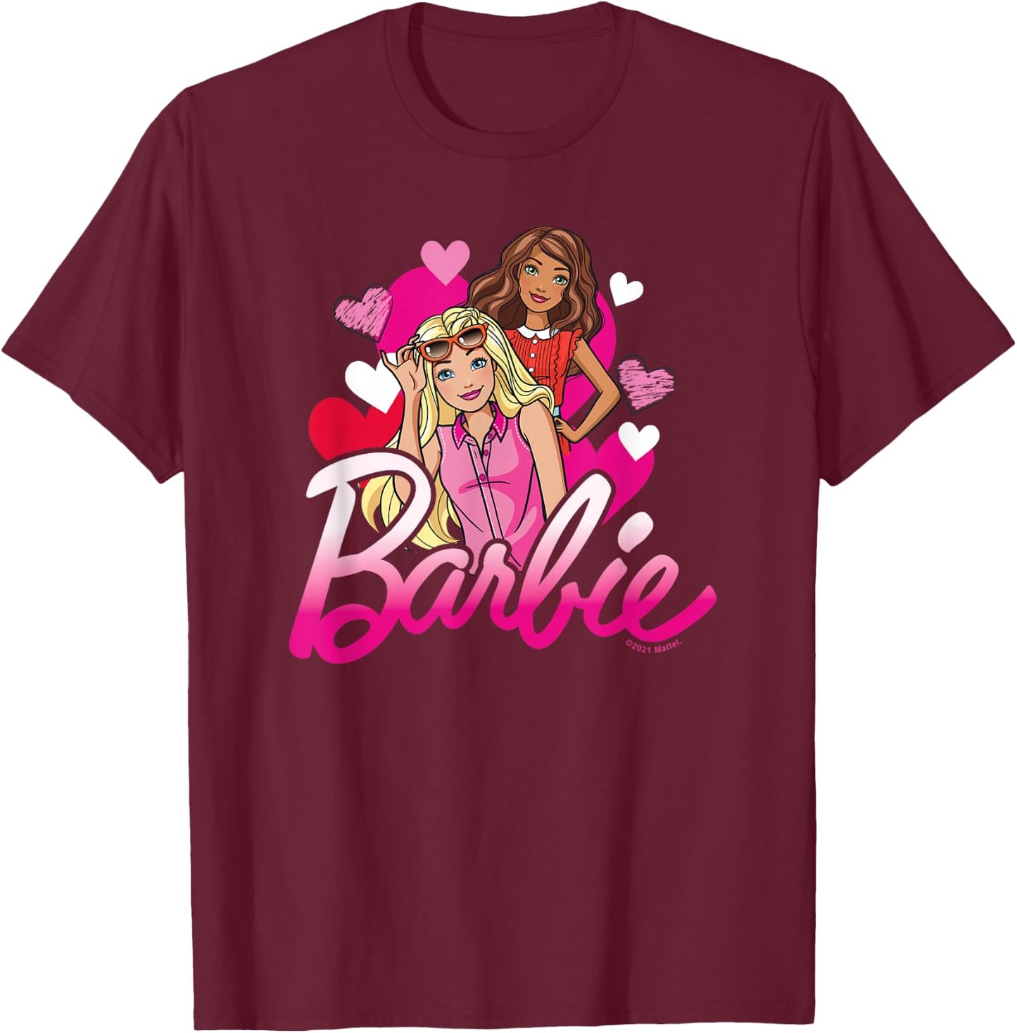 Barbie - Barbie Hearts T-Shirt - T-Shirt | Maroon