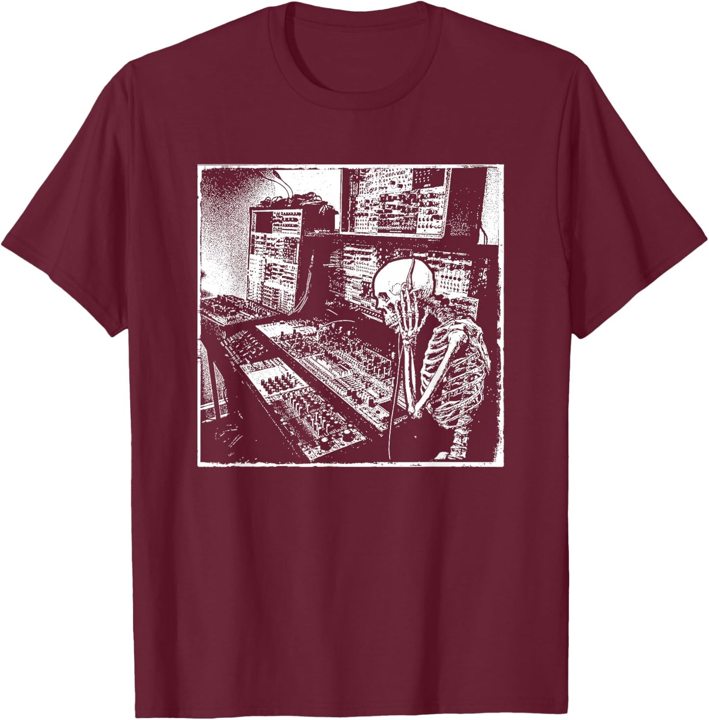Electronic Music Synthesizer Techno Music DJ Producer T-Shirt - T-Shirt | Maroon