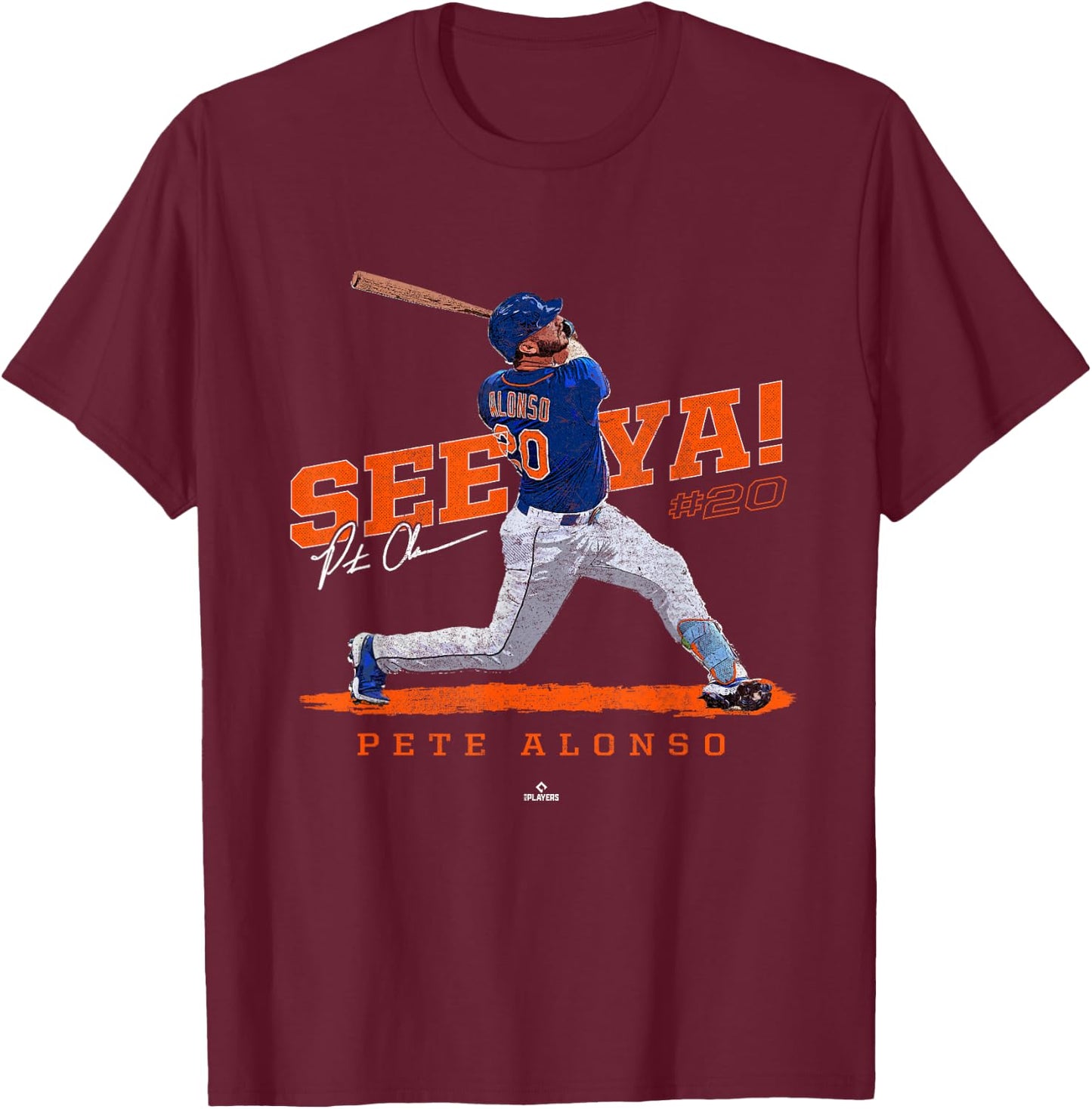 See Ya! Pete Alonso New York MLBPA T-Shirt - T-Shirt | Maroon