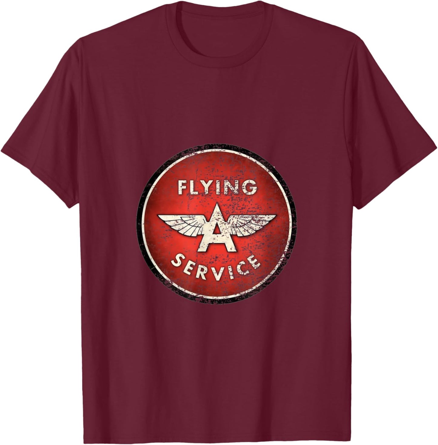 Vintage Flying A Gas Station T-Shirt - T-Shirt | Maroon