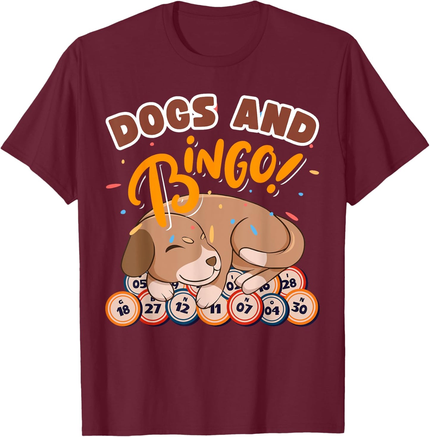 Bingo and Dog - Bingo Player Gambling - Bingo Women T-Shirt - T-Shirt | Maroon