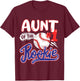 Aunt of Rookie 1st Baseball Birthday Party Theme Matching T-Shirt - T-Shirt | Maroon