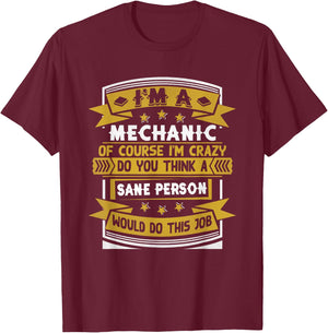 Funny Mechanic T-Shirt - T-Shirt | Maroon
