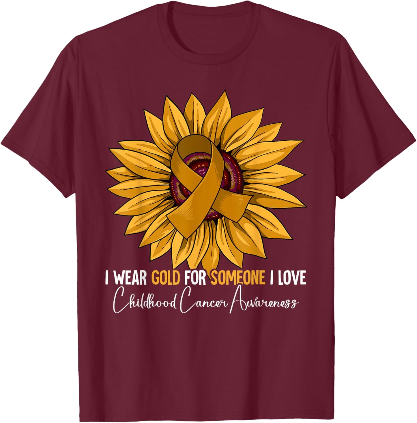 Childhood Cancer Awareness T-Shirt - T-Shirt | Maroon