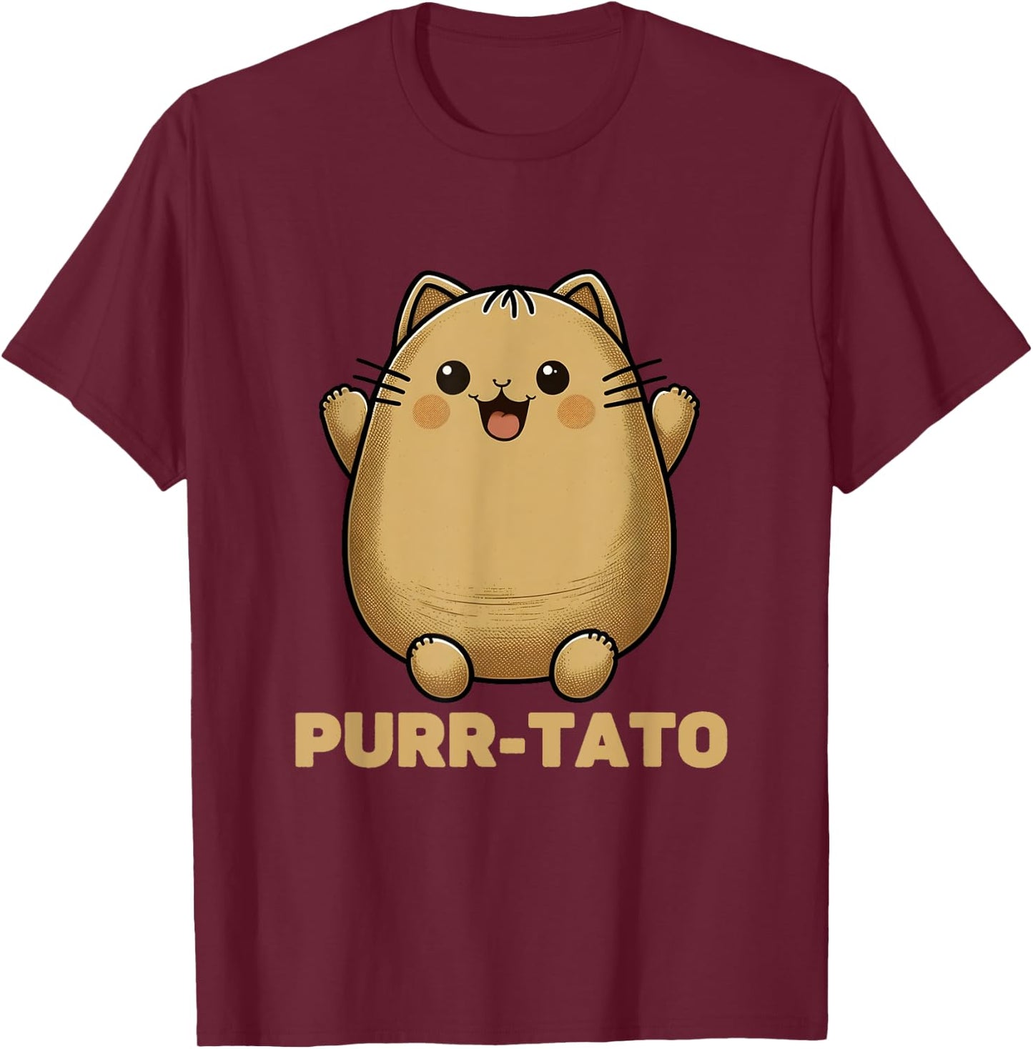 Cute Purr-Tato Potato Cat Lover Potato Lover Men Women Girls Kids T-Shirt - T-Shirt | Maroon
