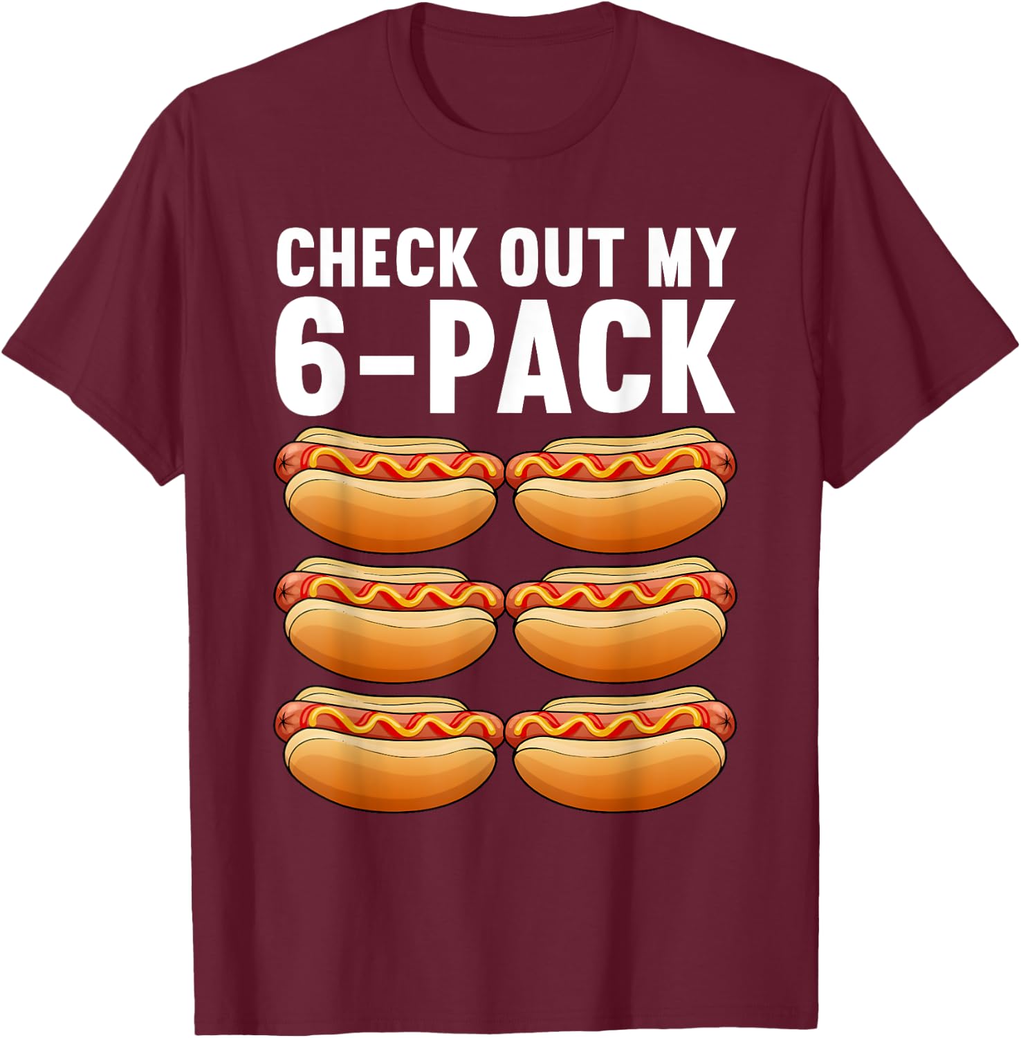 Funny Hot Dog Design Women Sausage Food Hotdog Lover T-Shirt - T-Shirt | Maroon