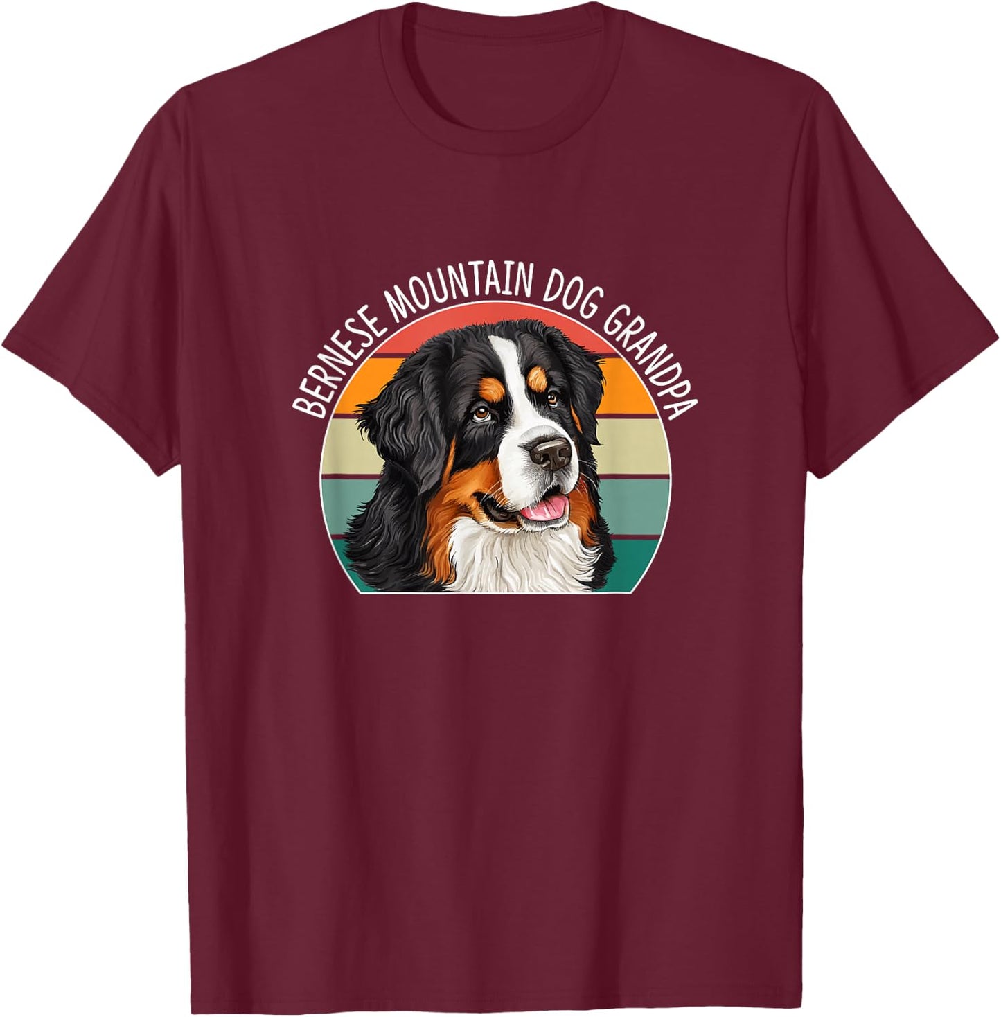 Bernese Mountain Dog Grandpa T-Shirt - T-Shirt | Maroon