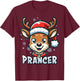 Santa’s Reindeer Prancer Xmas Group Costume T-Shirt - T-Shirt | Maroon