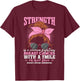 Strength Is A Woman Fighting Breast Cancer T-Shirt - T-Shirt | Maroon