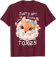 Smiling Fox - Just a Girl Who Loves Foxes T-Shirt - T-Shirt | Maroon