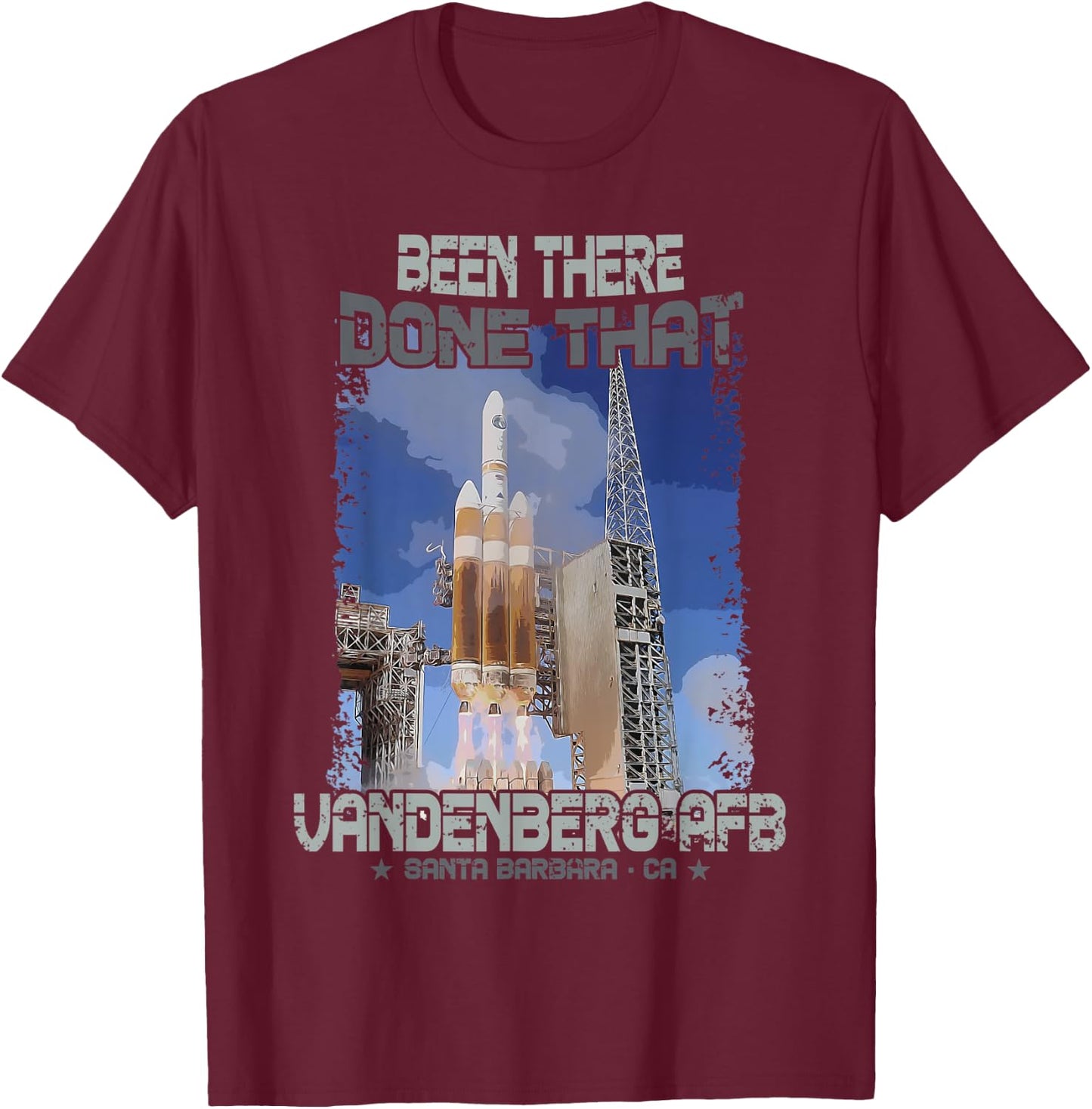 Vandenberg AFB Air Force Base Spaceflight Launch T-Shirt - T-Shirt | Maroon