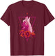 Pink Wolf Howling Vaporwave Floral Roses Stars Crescent Moon T-Shirt - T-Shirt | Maroon