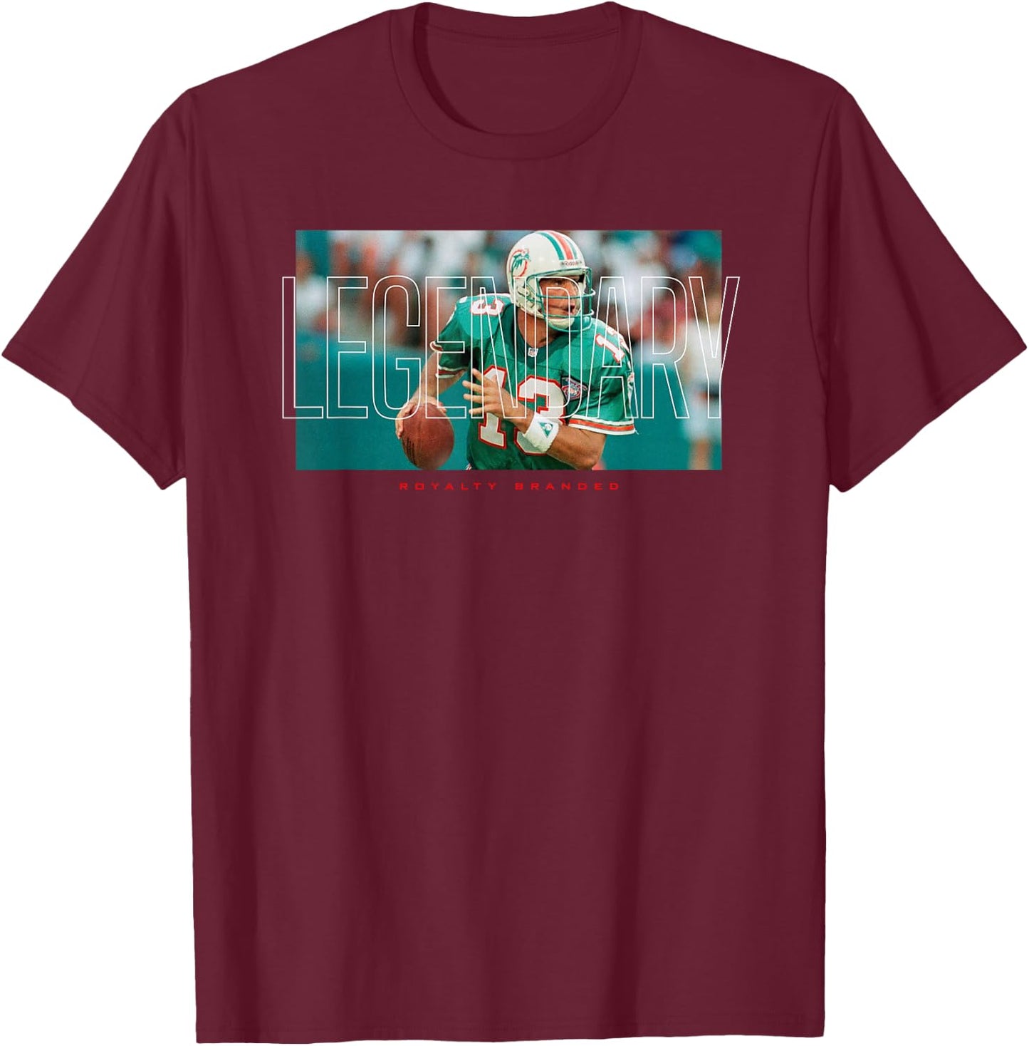 Royalty Branded Men's Legendary Marino Custom Sports , Black, Small T-Shirt - T-Shirt | Maroon