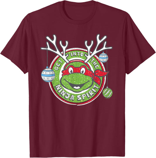 Teenage Mutant Ninja Turtles Christmas Into The Ninja Spirit T-Shirt - T-Shirt | Maroon