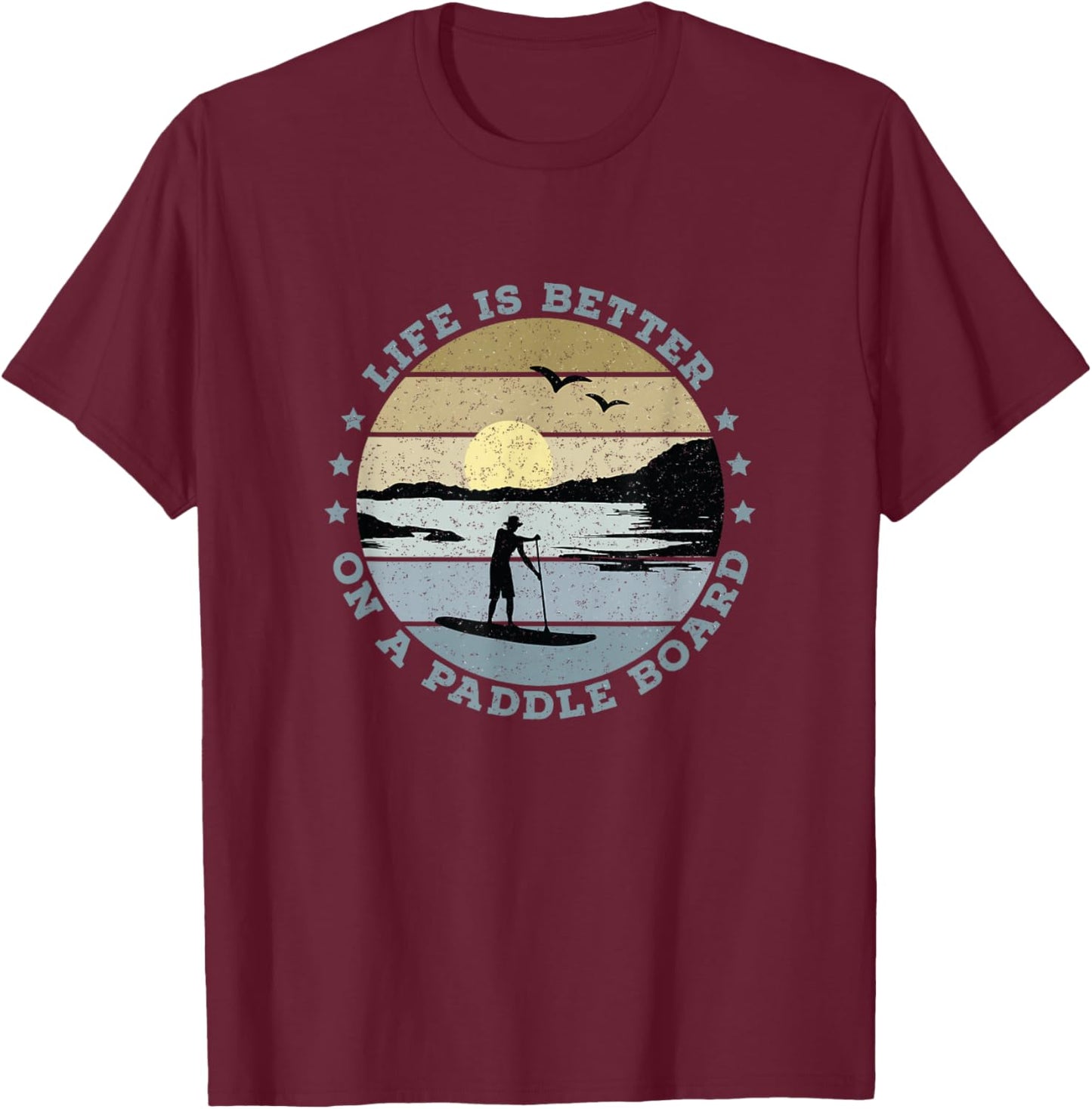 SUP - Life is better on a paddle board (Men) T-Shirt - T-Shirt | Maroon
