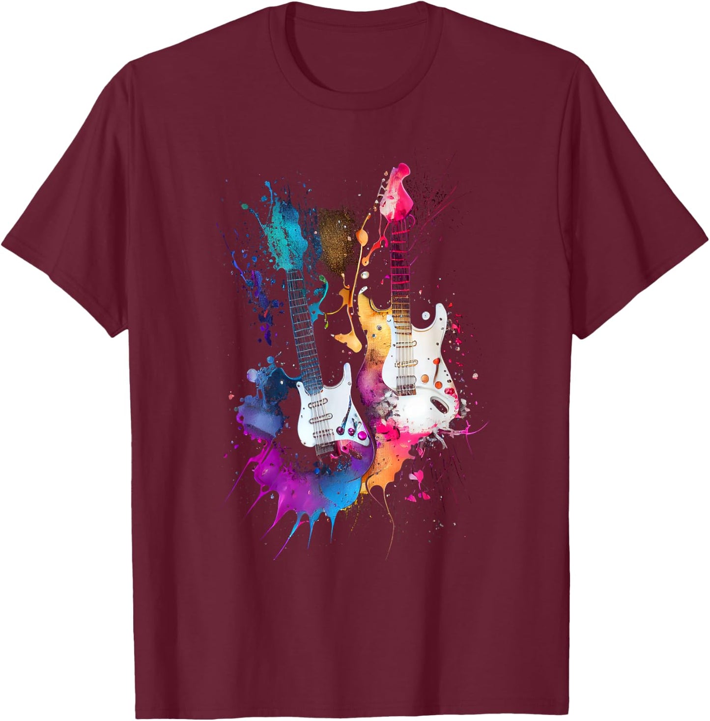 Guitars Musicians Guitarists T-Shirt - T-Shirt | Maroon