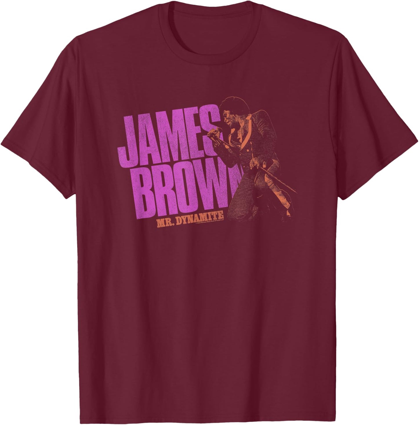 James Brown Mr Dynamite Purple Logo T-Shirt - T-Shirt | Maroon
