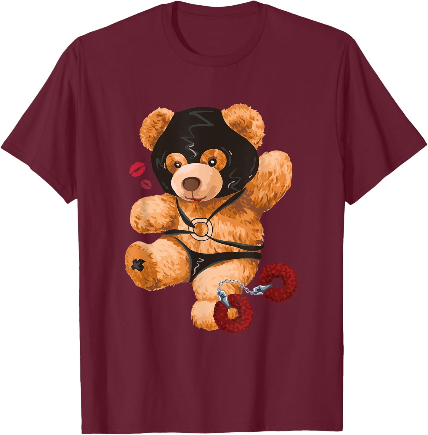 Latex Master Mistress Mrin Domina BDSM SM Teddy Bear T-Shirt - T-Shirt | Maroon