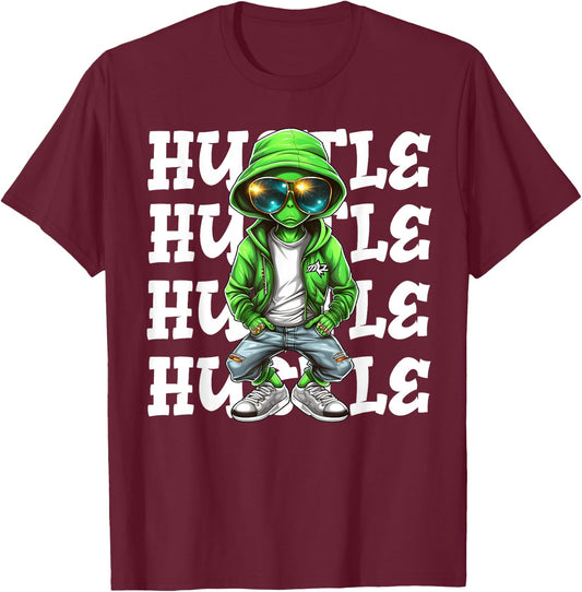 Hip Hop Alien Hustle Money Urban UFO Alien Streetwear Hiphop T-Shirt - T-Shirt | Maroon