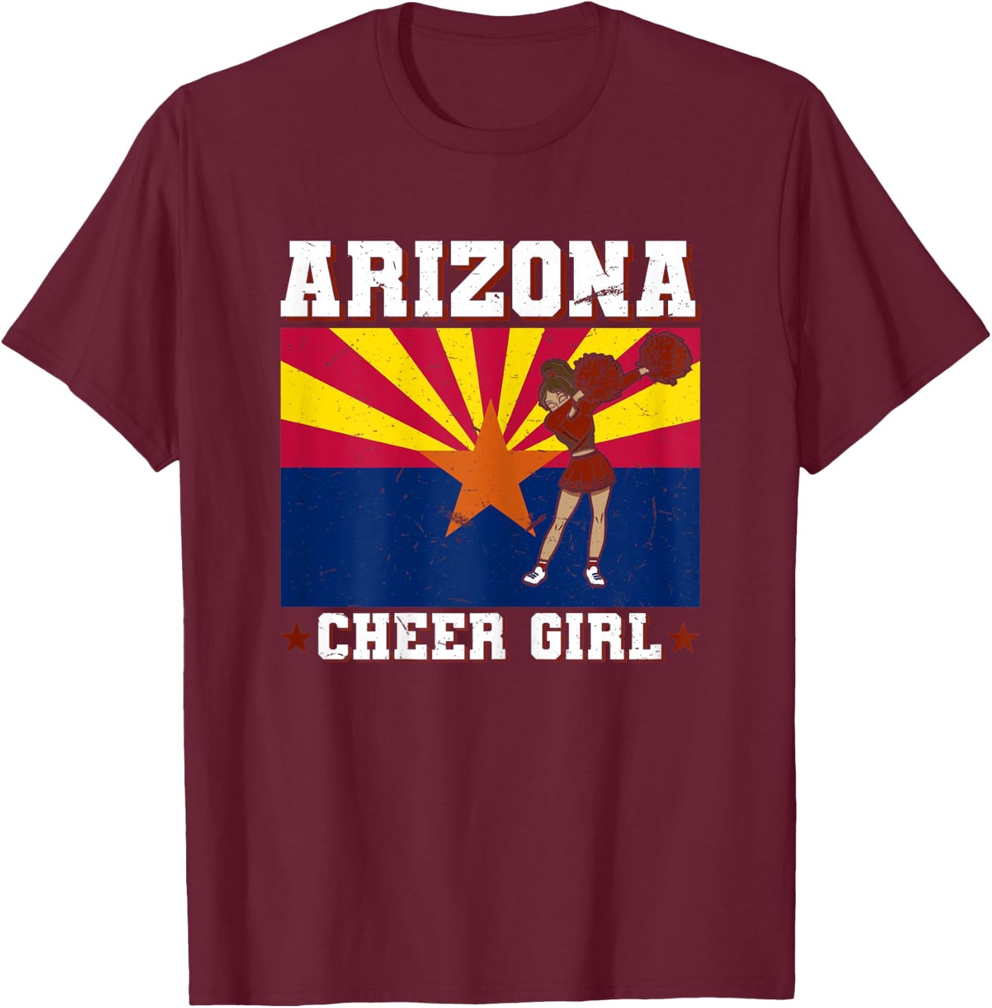 Cheerleading Teen Dabbing Cheerleader Graphic Arizona T-Shirt - T-Shirt | Maroon
