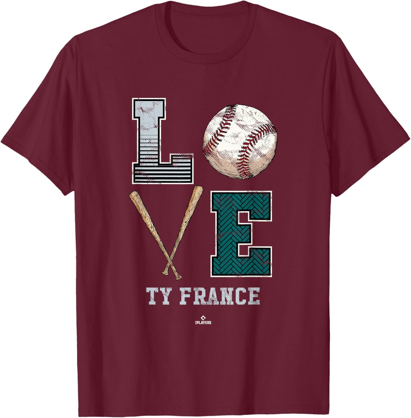 Love Ty France Ty France Seattle MLBPA T-Shirt - T-Shirt | Maroon