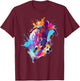 Soccer player Paint splash T-Shirt - T-Shirt | Maroon