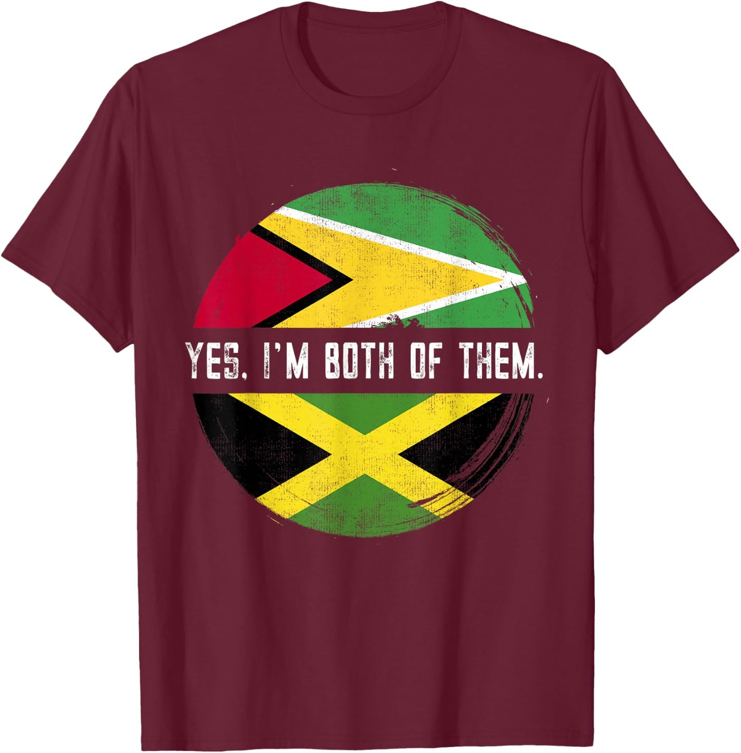 Jamaica Guyana Flag Guyanese Guyana T-Shirt - T-Shirt | Maroon