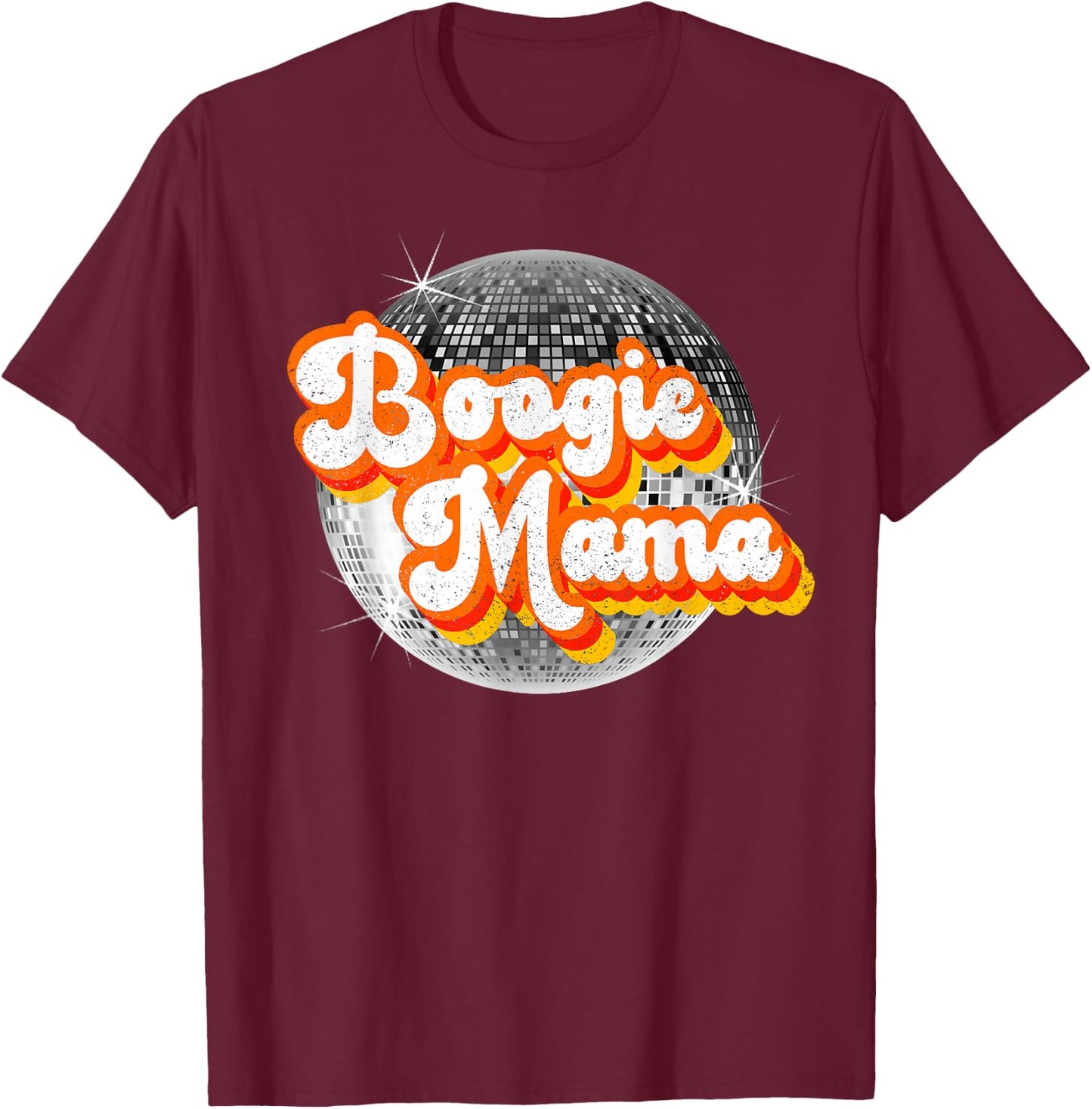Funky Vintage Retro Disco Dancer 70s Boogie Mama Party Theme T-Shirt - T-Shirt | Maroon