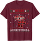 Ugly Christmas Sweater Mushroom Buffalo Plaid Red Xmas T-Shirt - T-Shirt | Maroon