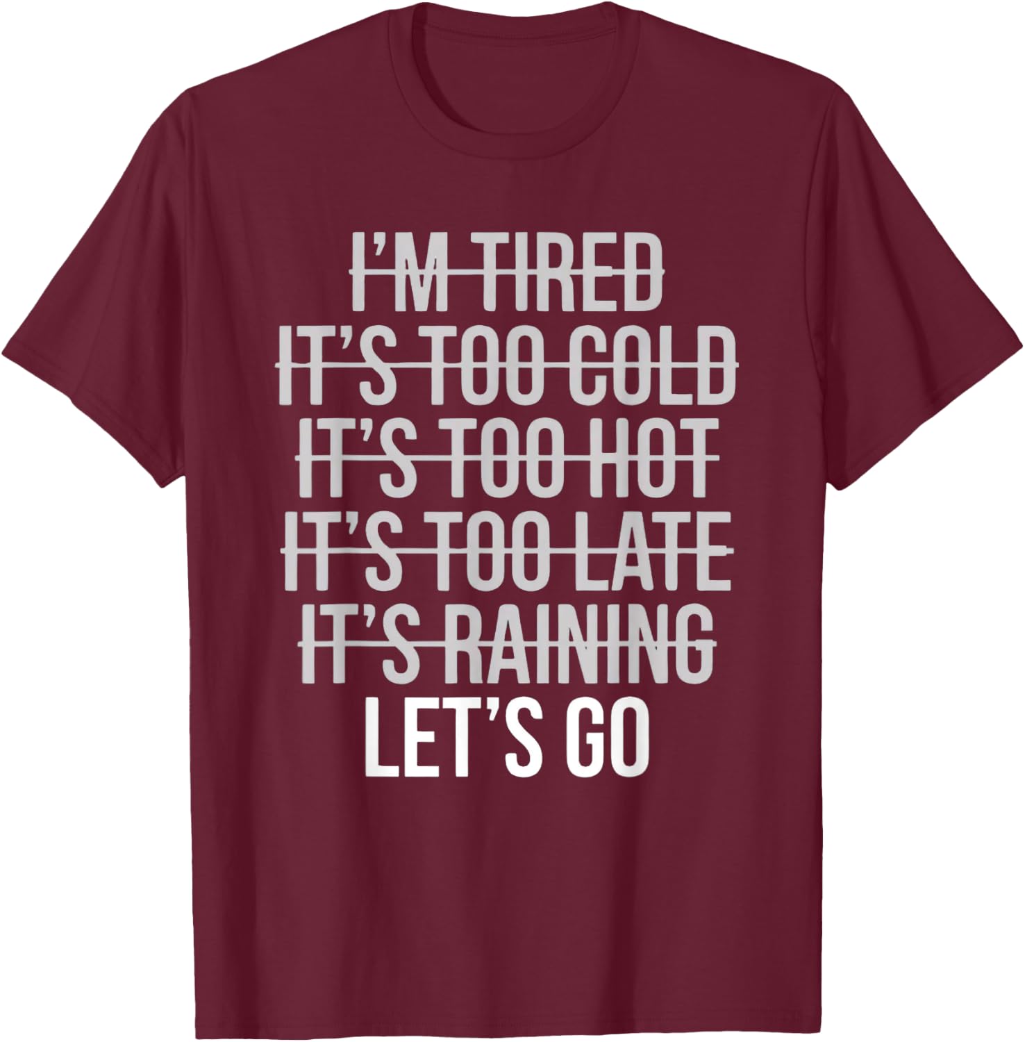 No Excuses -Fitness Exercise Motivation Bodybuilding Athlete T-Shirt - T-Shirt | Maroon