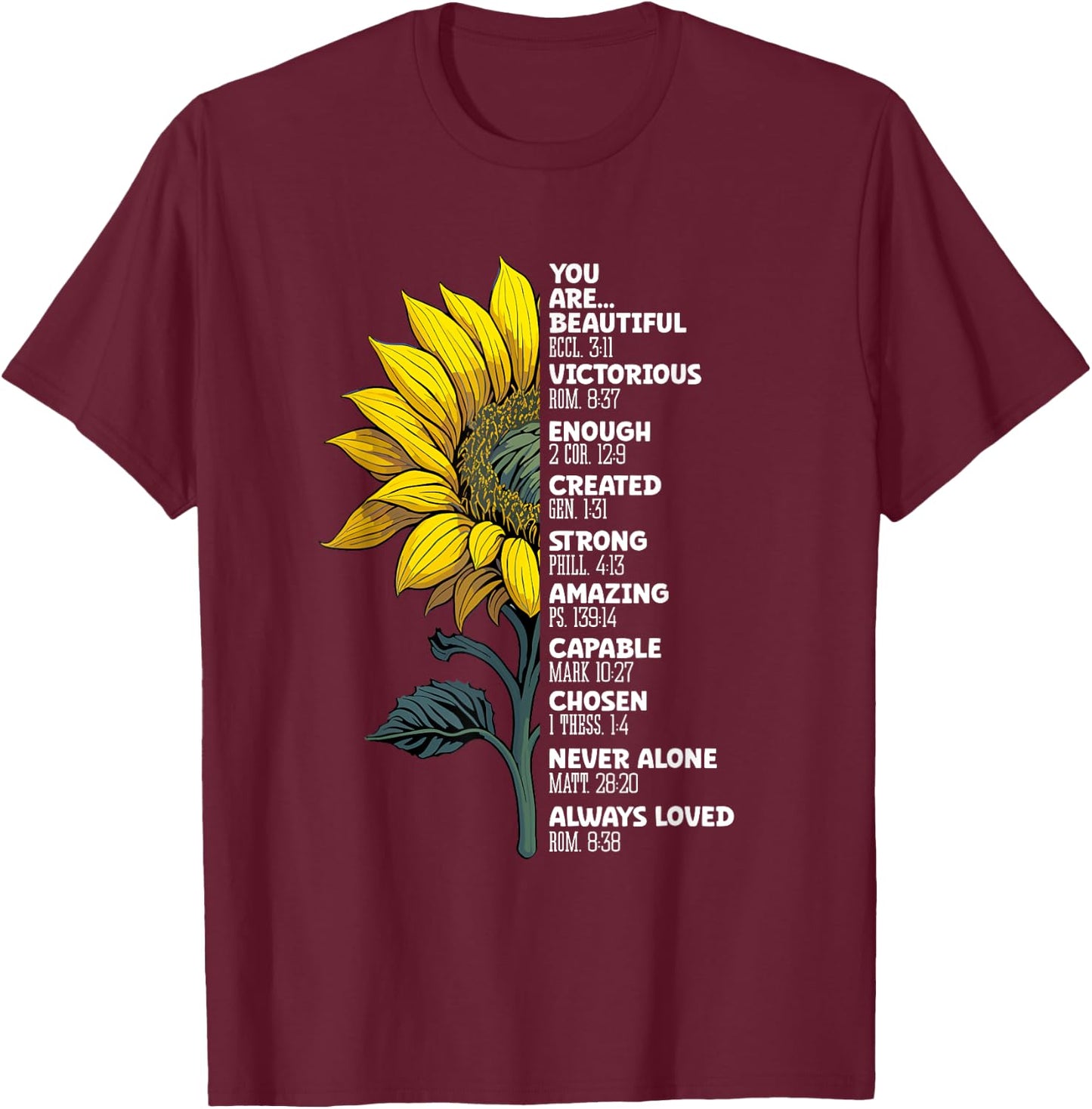 You Beautiful And Enough Created Strong Christian T-Shirt - T-Shirt | Maroon