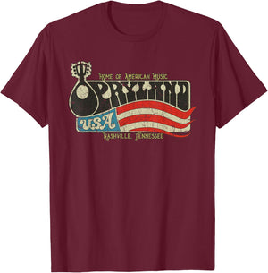 Vintage Opryland Vintage 1972 Tennessee USA Flag Women Men T-Shirt - T-Shirt | Maroon