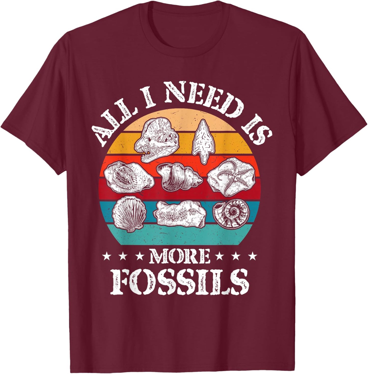 Fossiling Paleontologist Fossil Collector Fossil Hunting T-Shirt - T-Shirt | Maroon