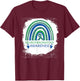 Neurofibromatosis Awareness Bleach Rainbow Blue Green Ribon T-Shirt - T-Shirt | Maroon