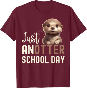 Cool Otter For Boys Girls Men Kids Vintage Sea Otter Lover T-Shirt - T-Shirt | Maroon