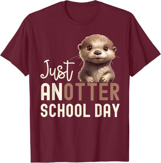 Cool Otter For Boys Girls Men Kids Vintage Sea Otter Lover T-Shirt - T-Shirt | Maroon