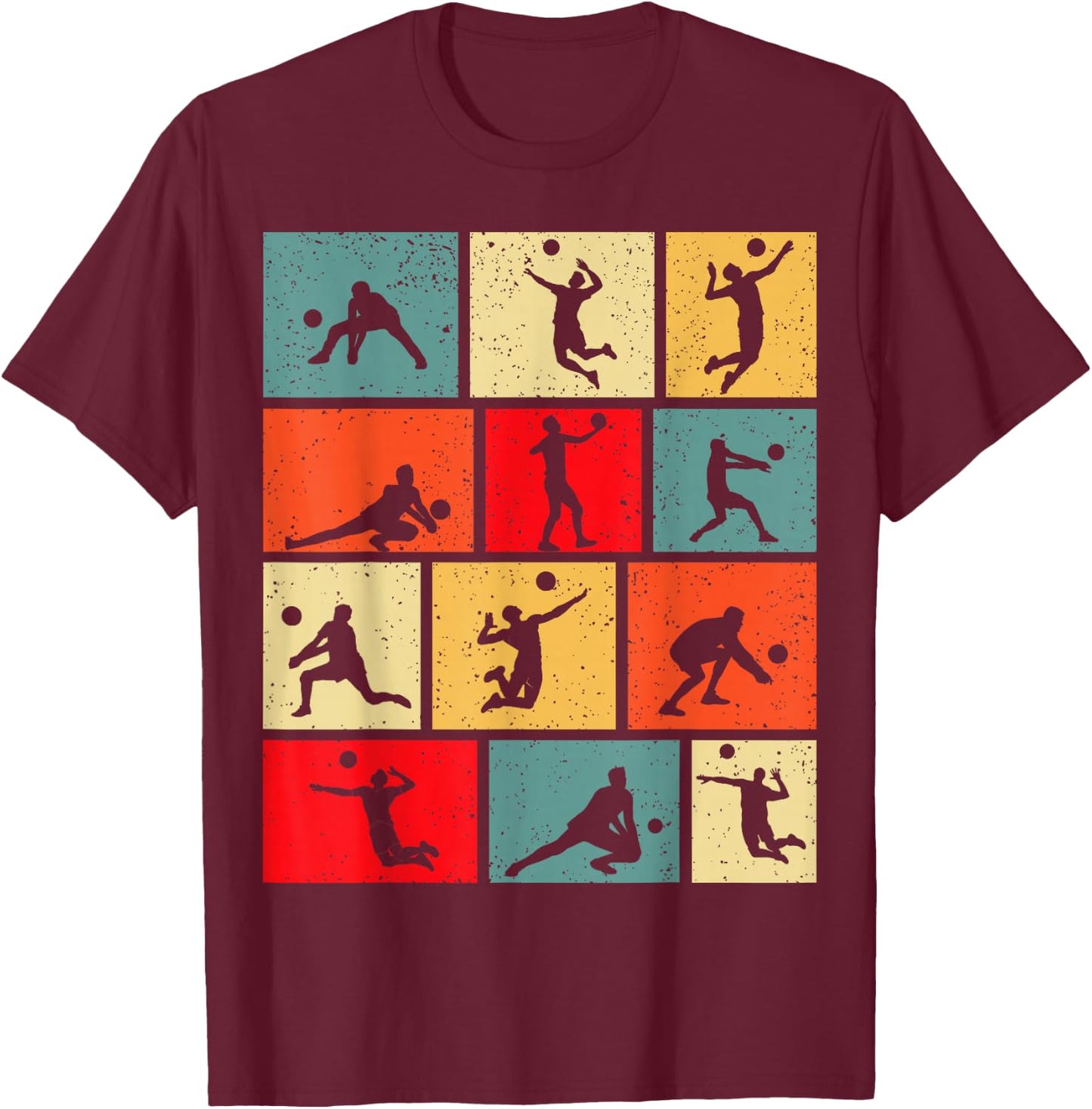 Volleyball Boys Men Youth T-Shirt - T-Shirt | Maroon