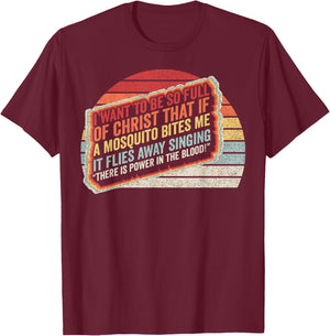 Vintage Retro Christian Mosquito Joke Funny Deluxe T-Shirt - T-Shirt | Maroon