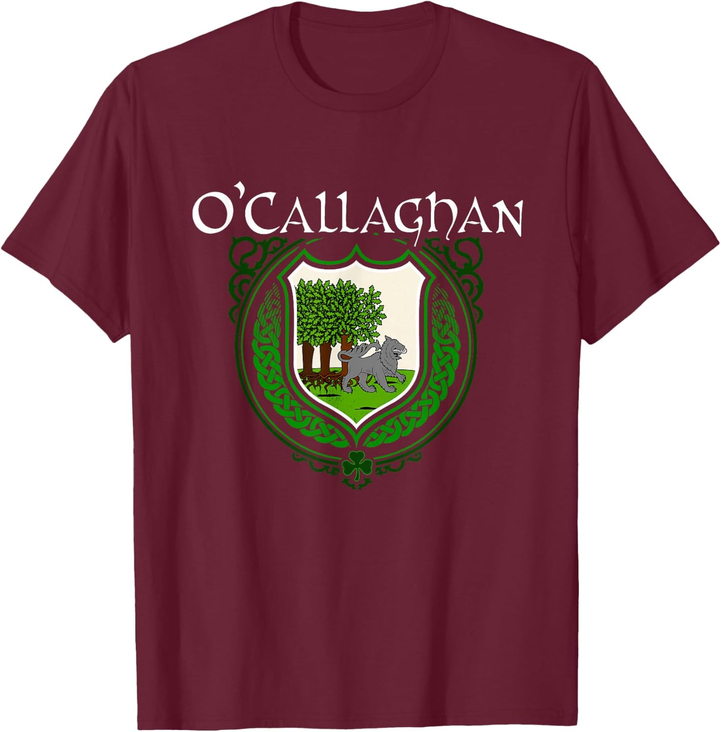O'Callaghan Surname Irish Clan Tartan Badge Ireland T-Shirt - T-Shirt | Maroon