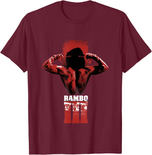 Rambo III Tying Headband T-Shirt - T-Shirt | Maroon