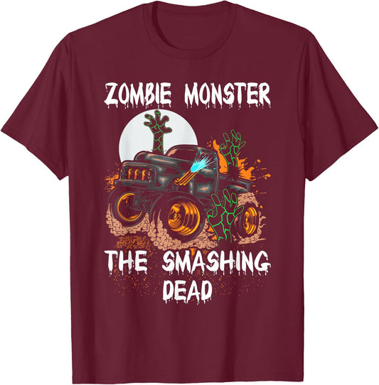 Zombie Monster Truck The Smashing Dead T-Shirt - T-Shirt | Maroon