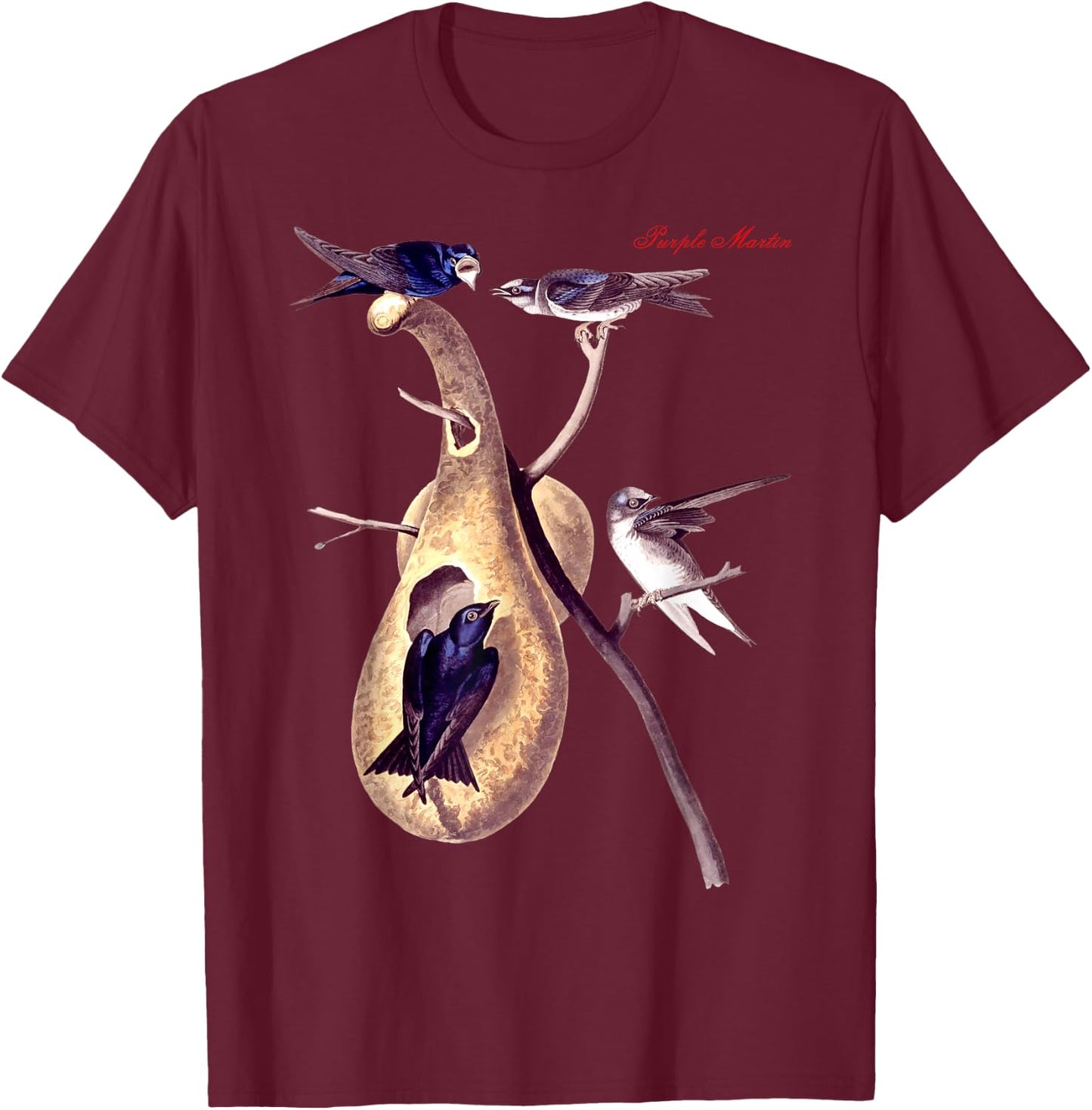 Audubon Purple Martin North American Birds Education Nature T-Shirt - T-Shirt | Maroon
