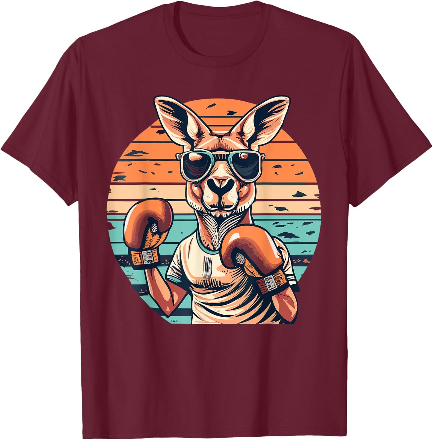 Boxing Roger | Australian Kangaroo | Boxing Boxer Kangaroo T-Shirt - T-Shirt | Maroon