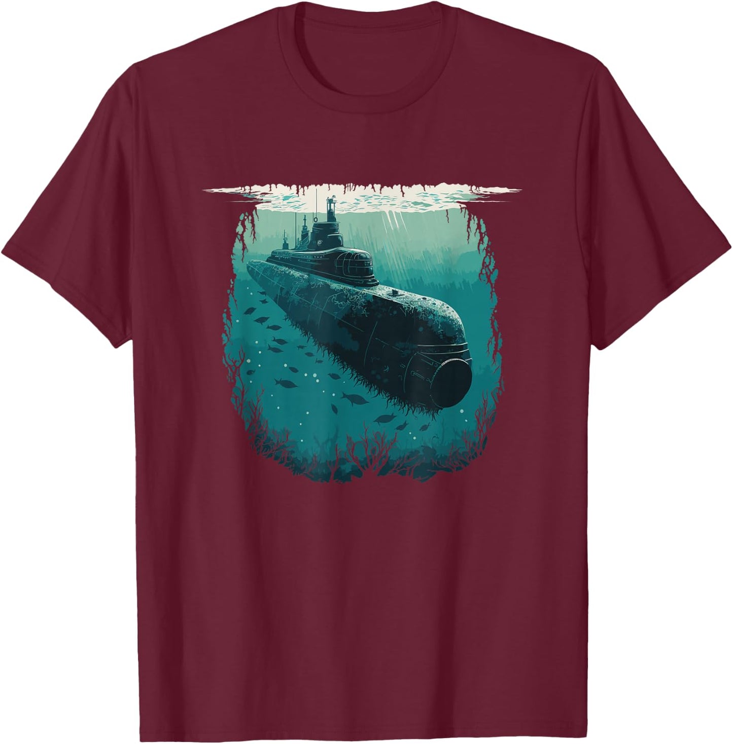 Submariner Veteran Submersible Nuclear-powered Submarine T-Shirt - T-Shirt | Maroon