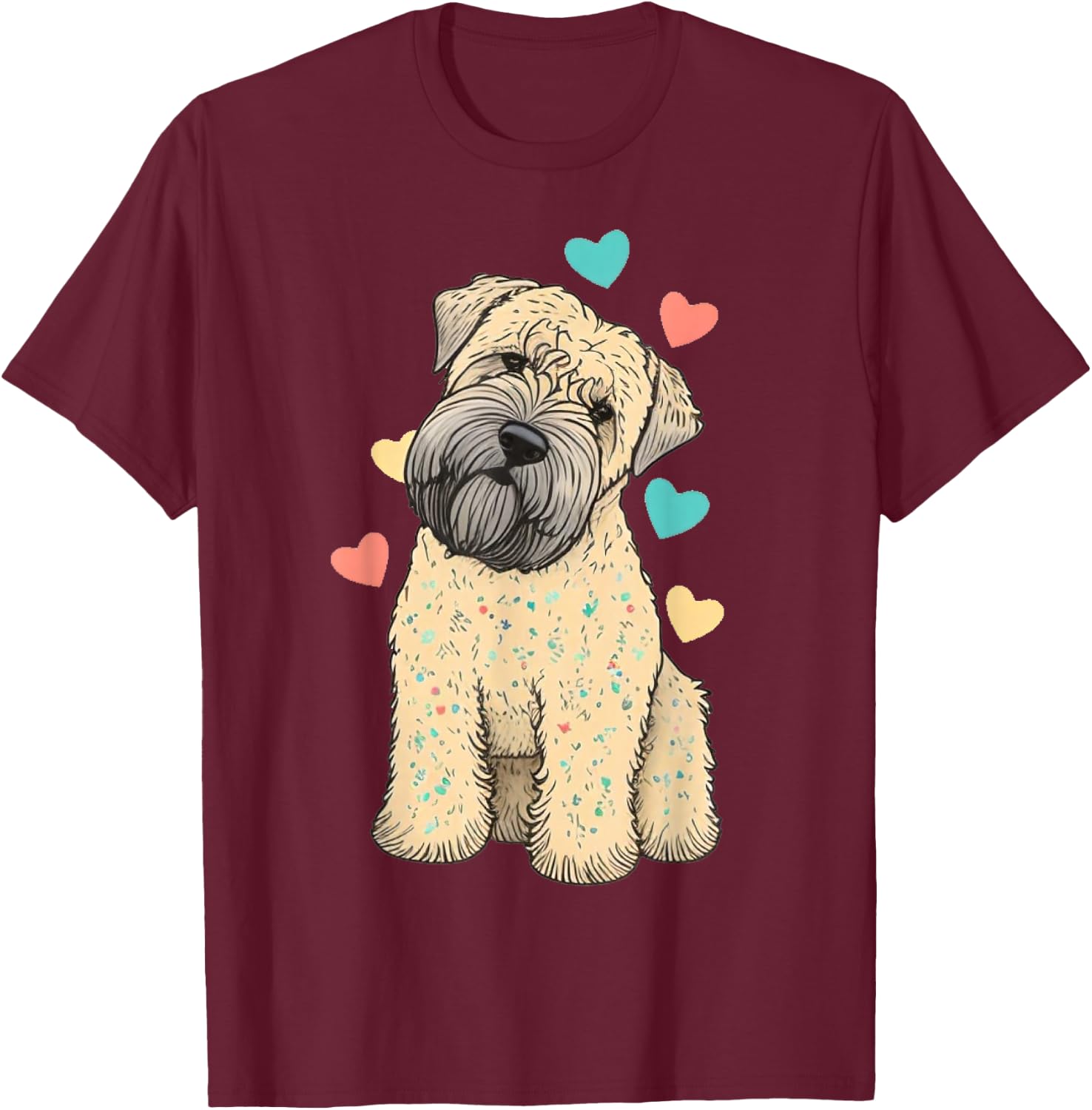 I Love My Soft Coated Wheaten Terrier Dog Valentines Heart T-Shirt - T-Shirt | Maroon