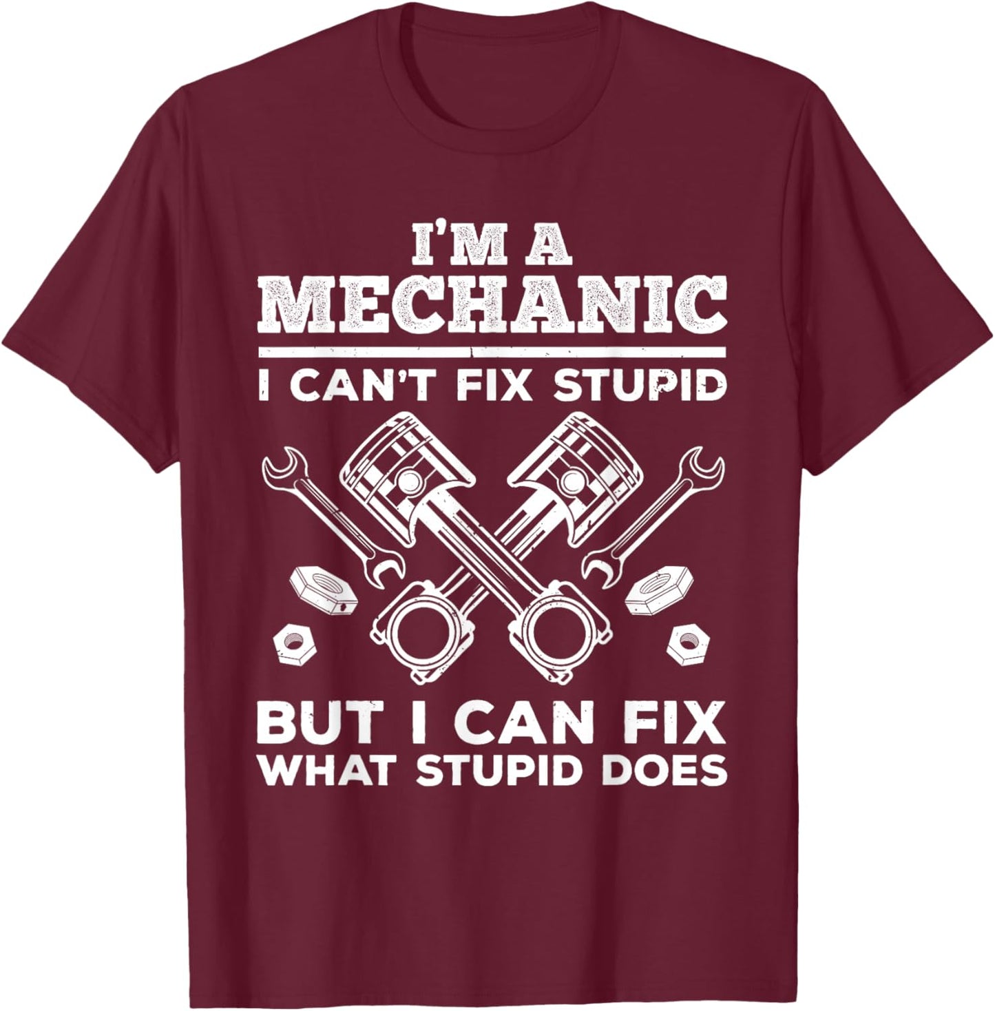 Funny Mechanic Dad Car Auto Diesel Automobile Garage Small T-Shirt - T-Shirt | Maroon