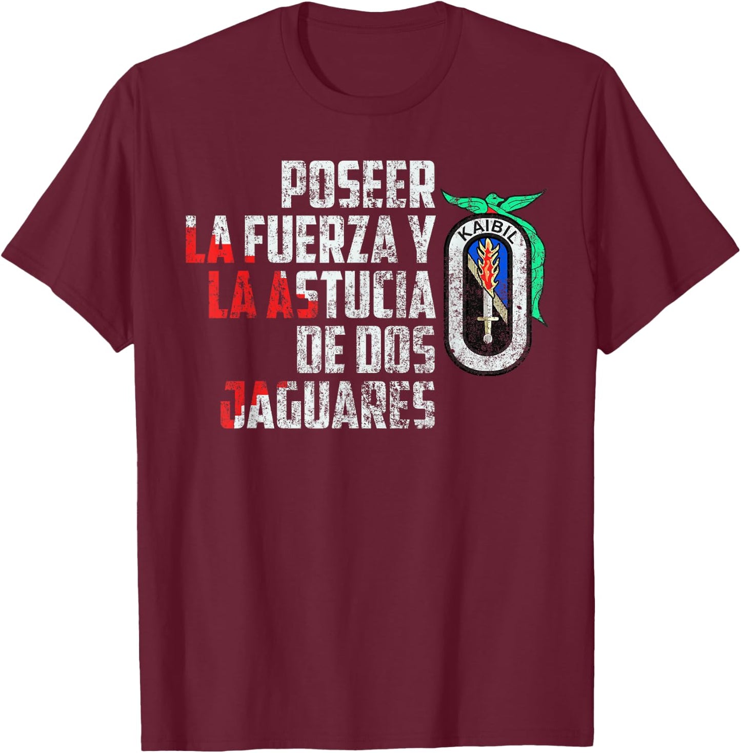 Kaibil Kaibiles Guatemala Special Force Fuerzas Especiales T-Shirt - T-Shirt | Maroon