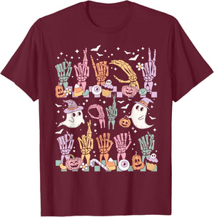 Trick or Treat ASL Hands American Sign Language Halloween T-Shirt - T-Shirt | Maroon